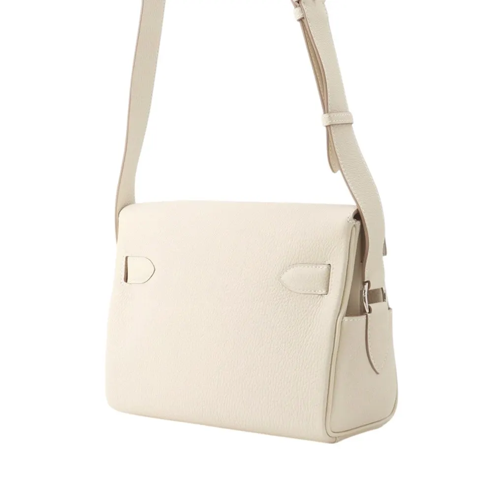 Hermès Togo Kelly Messenger PM White Leather Never worn - Back View