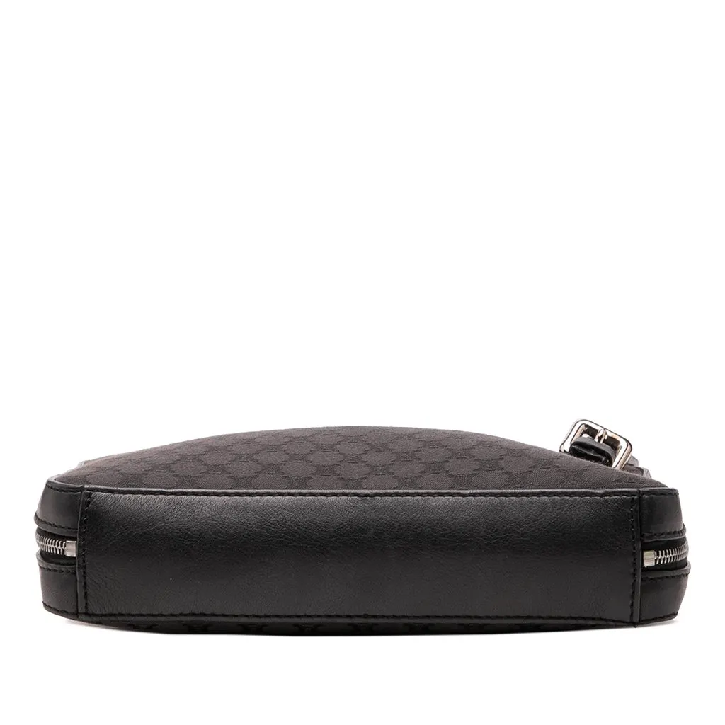 Celine Leather Trimmed Macadam Canvas Messenger Bag Black Very good - Inside View
