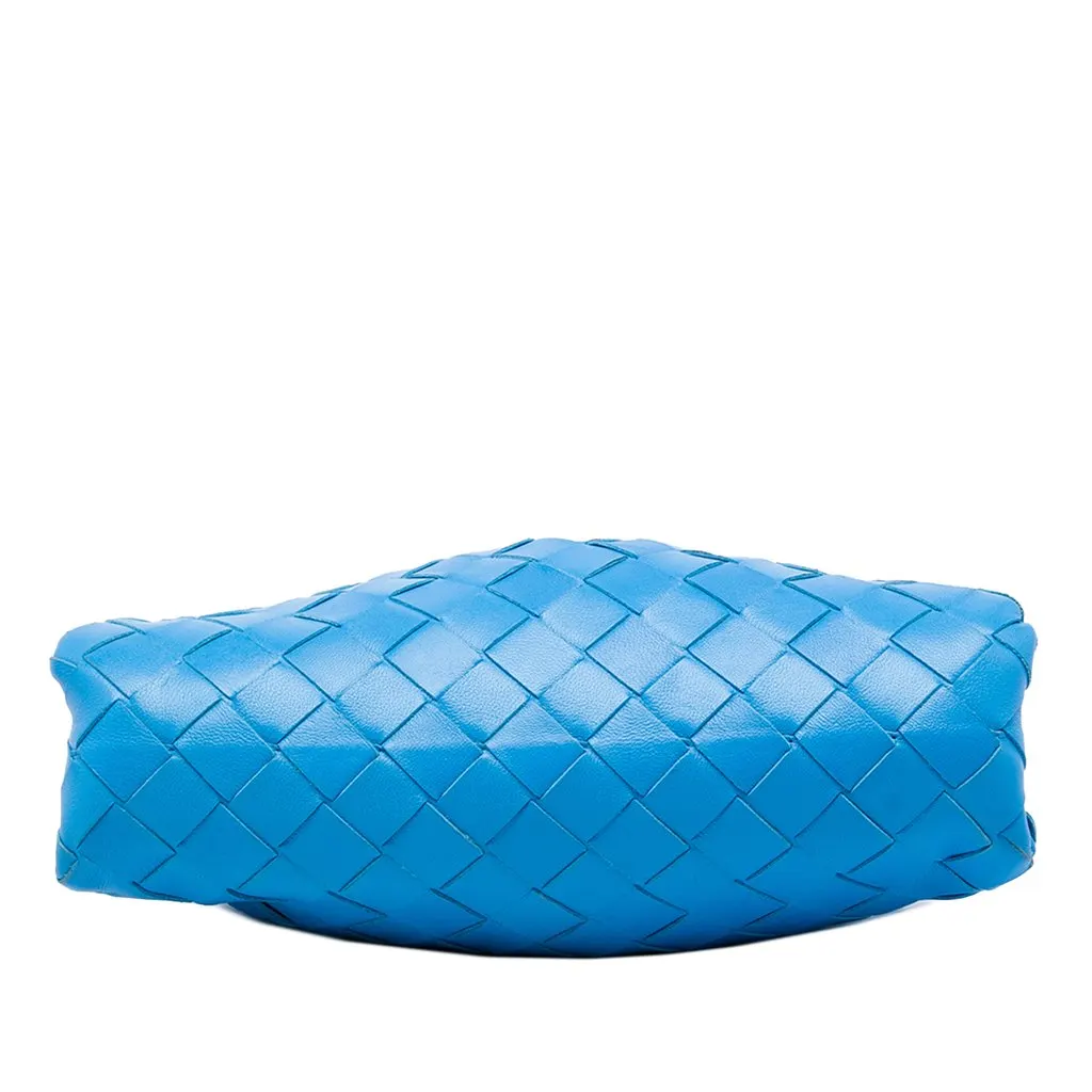 Bottega Veneta Nappa Intrecciato The Mini Pouch Crossbody Blue Leather Very good - Inside View