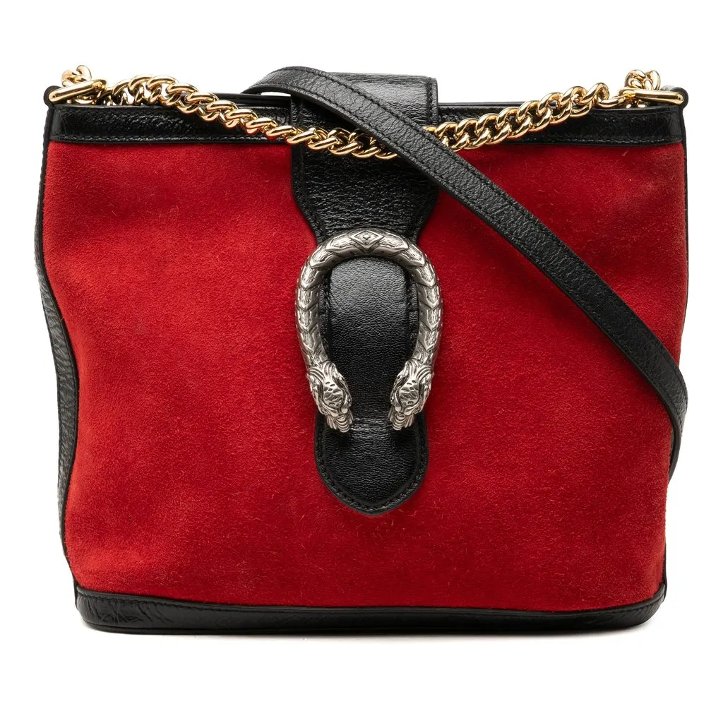 Gucci Suede Dionysus Bucket Bag Red Leather Very good - Front View