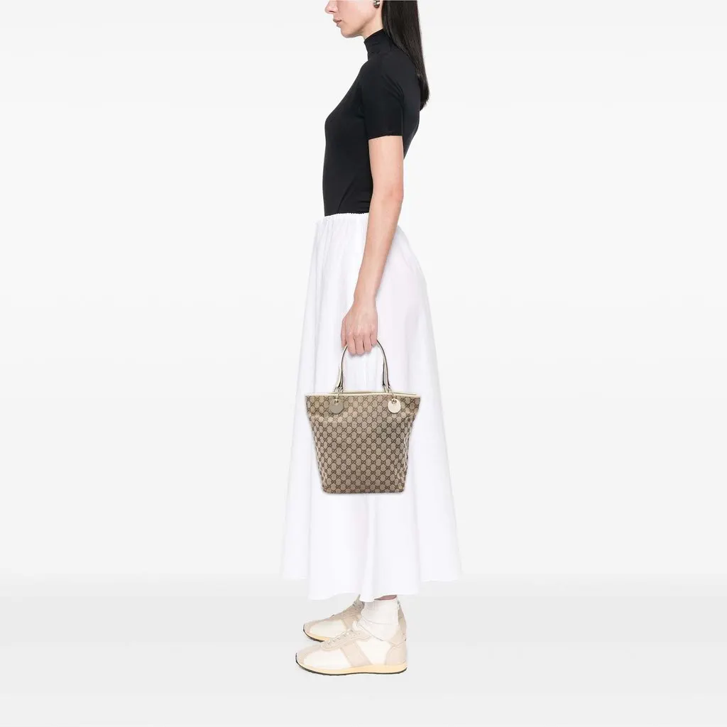 Gucci Large GG Canvas Eclipse Tote Beige Canvas Very good - Box View