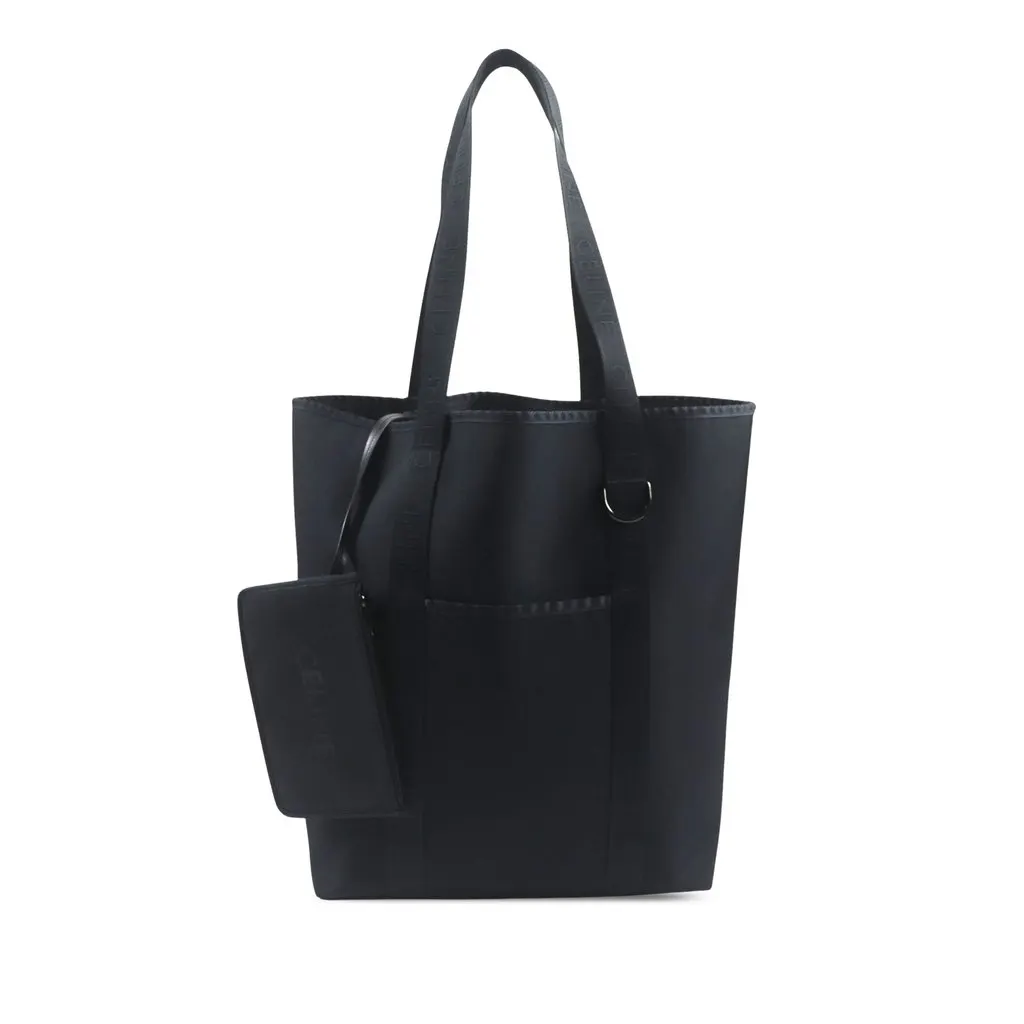 Celine Nylon Trekking Vertical Cabas Tote Black Very good - Front View