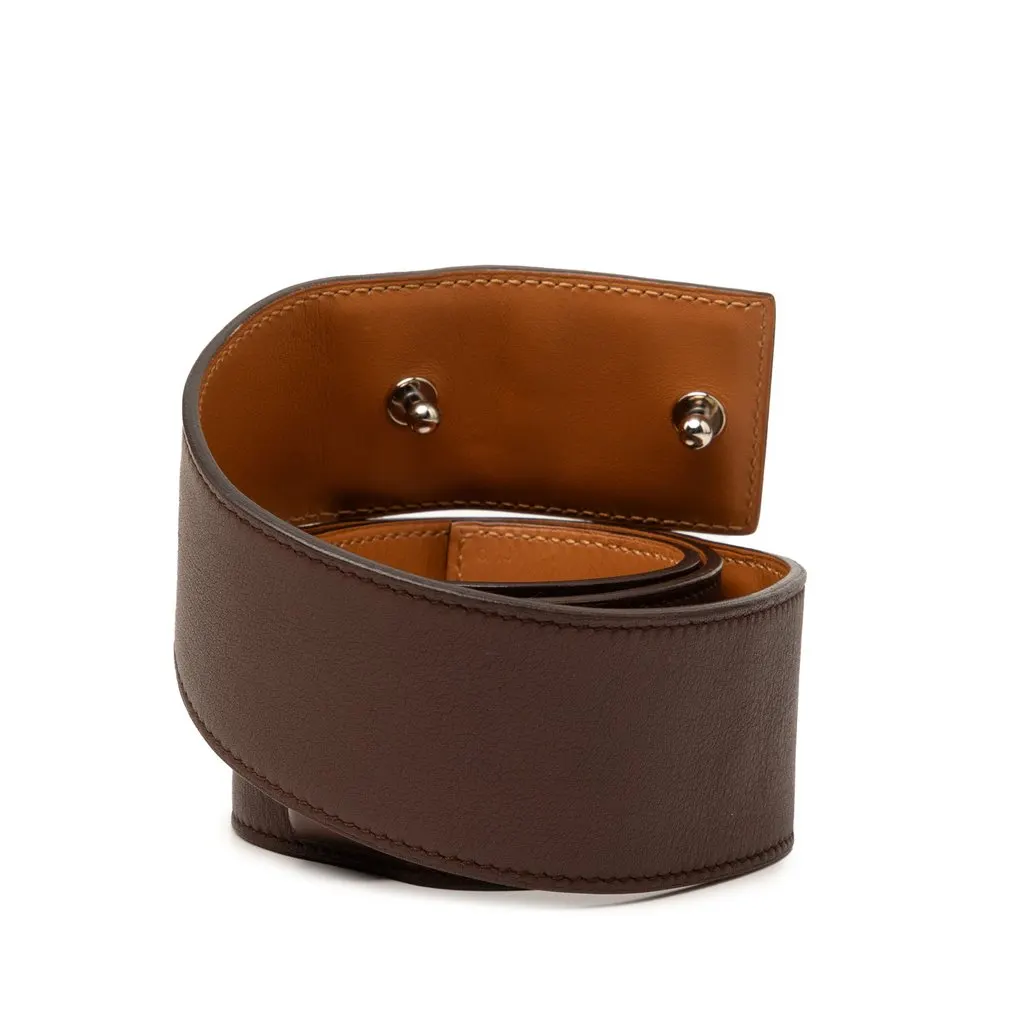 Hermès Chevre Mysore Collier de Chien Shadow Belt S Brown Leather Very good - Inside View