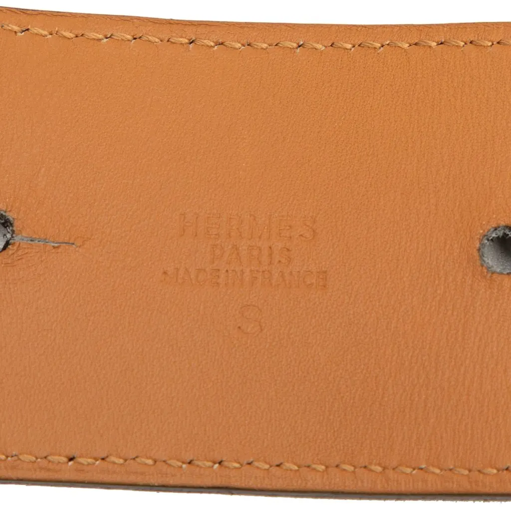 Hermès Chevre Mysore Collier de Chien Shadow Belt S Brown Leather Very good - Model View