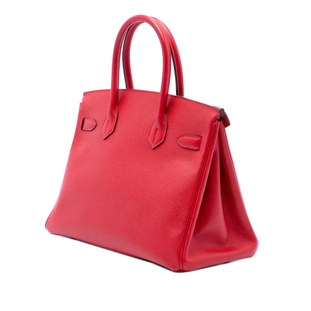 Hermès Epsom Birkin Retourne 30 Red Leather Very good - Back View