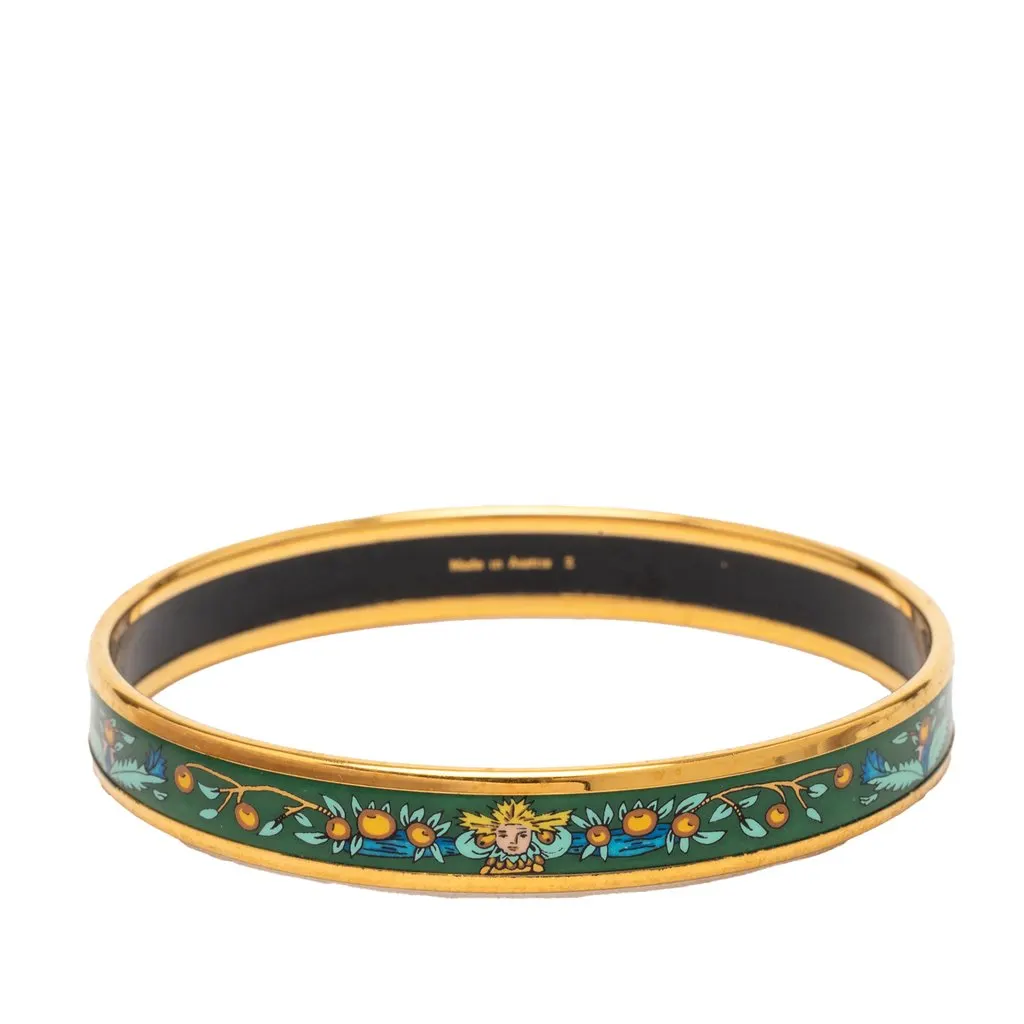 Hermès Narrow Enamel Fruits Cloisonne Bangle 65 Green Very good - Inside View