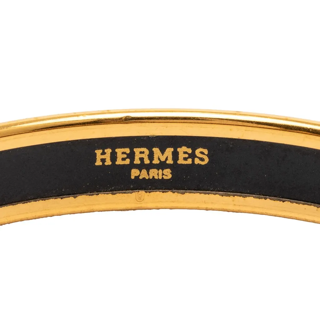 Hermès Narrow Enamel Fruits Cloisonne Bangle 65 Green Very good - Model View