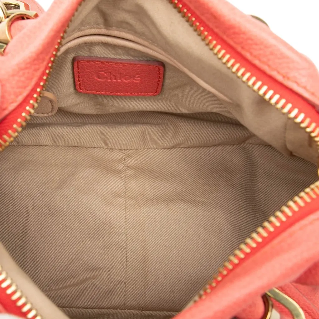 Chloé Small Leather Paraty Satchel Orange Leather Very good - Model View