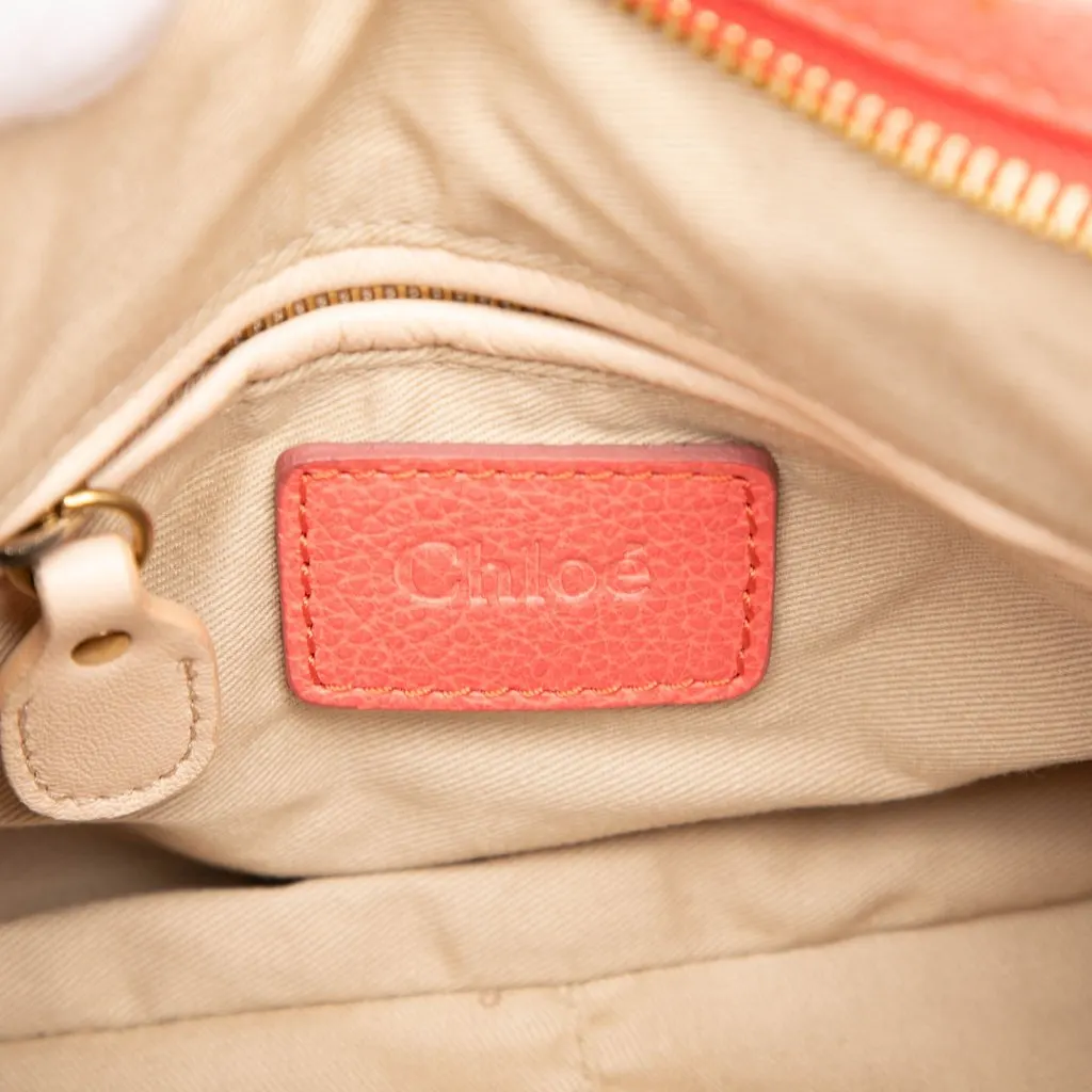 Chloé Small Leather Paraty Satchel Orange Leather Very good - Box View
