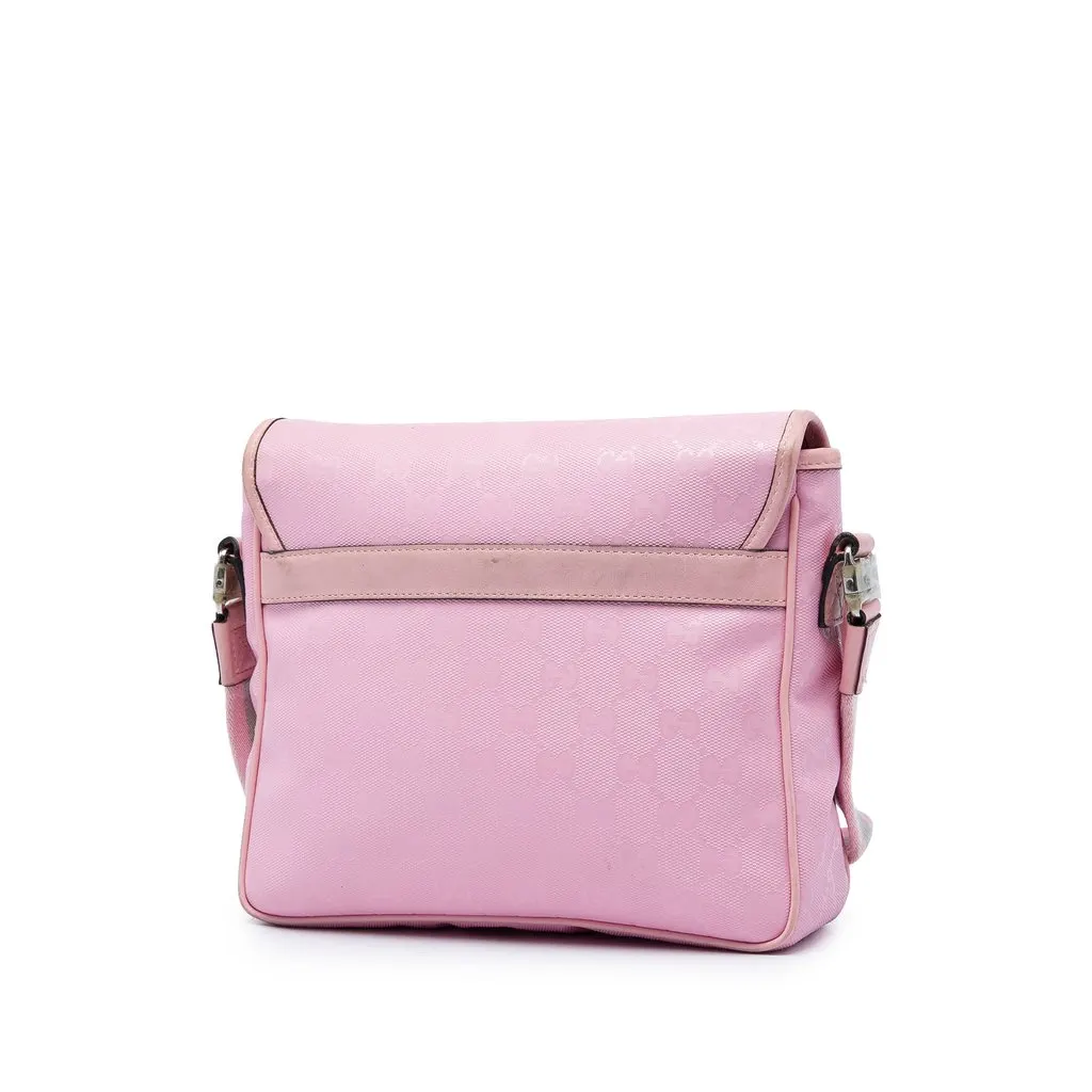 Gucci Kids GG Imprime Web Messenger Bag Pink Canvas Very good - Back View
