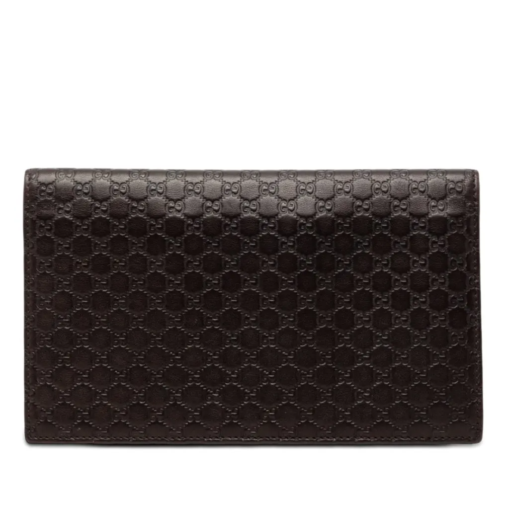Gucci Microguccissima Bifold Wallet Brown Leather Very good - Front View