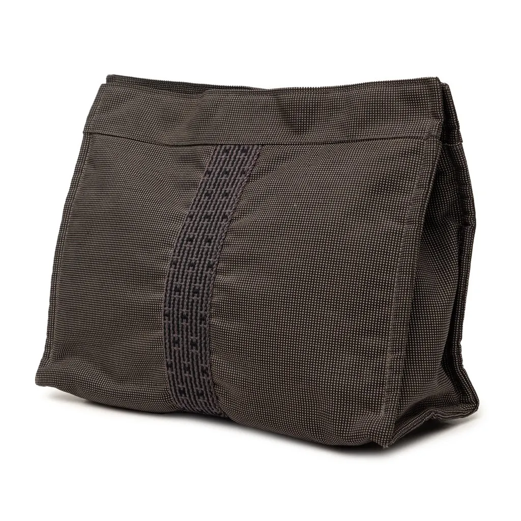 Hermès Canvas Herline Clutch Black Very good - Back View