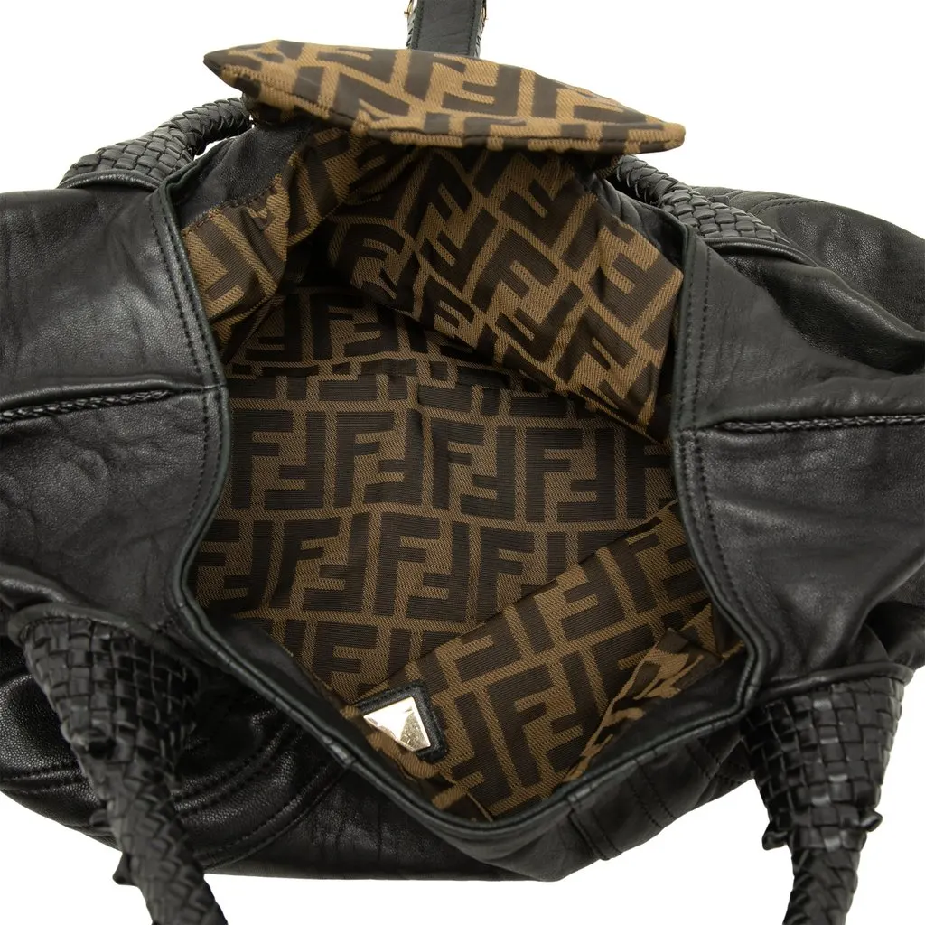 Fendi Leather Spy Handbag Black Leather Very good - Model View