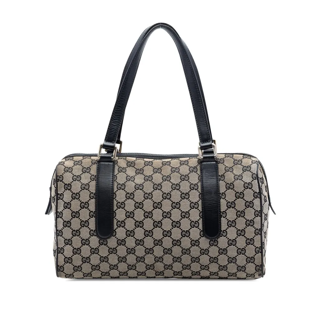 Gucci GG Canvas Boston Bag Beige Canvas Good - Front View