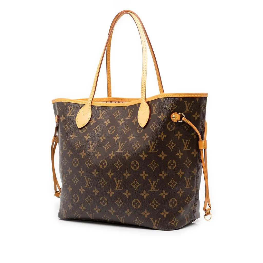 Louis Vuitton Monogram Neverfull MM Brown Canvas Good - Back View