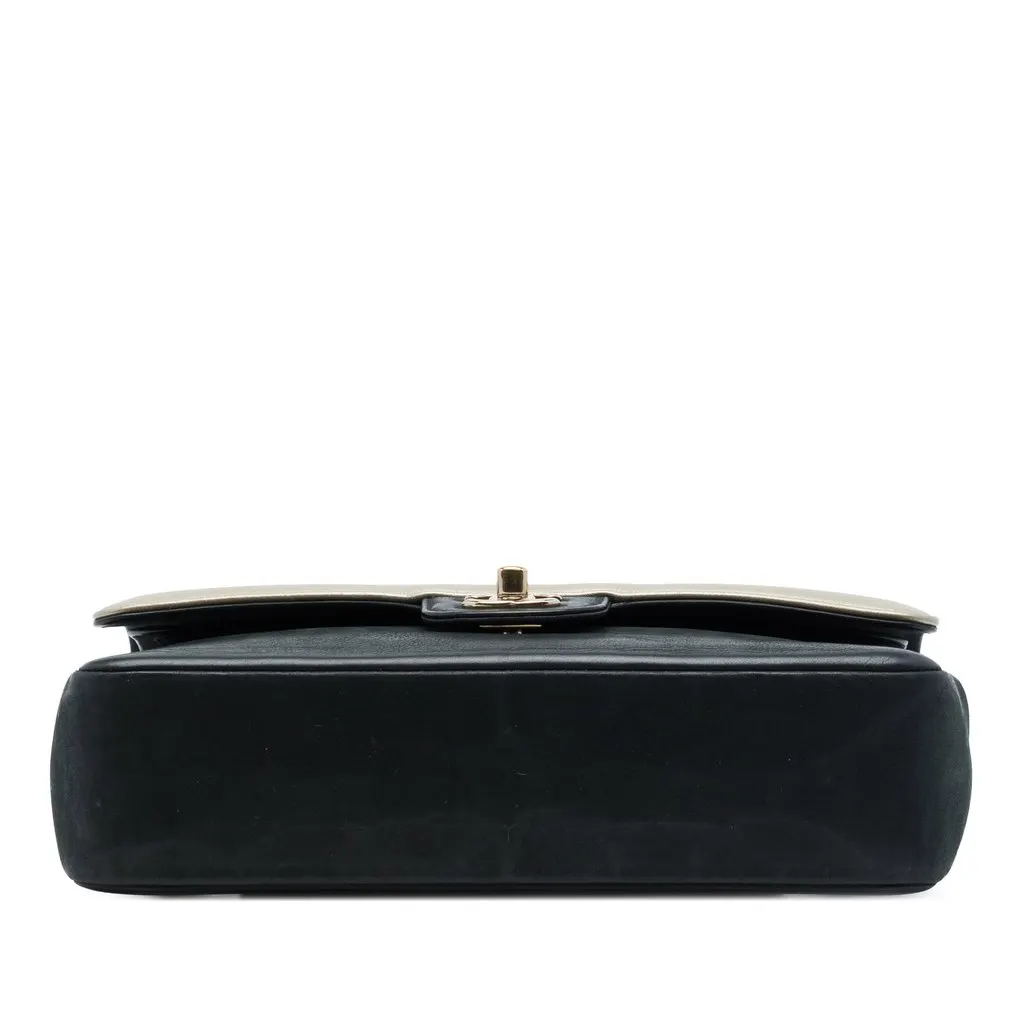 Chanel Medium Classic Bicolor Caviar and Iridescent Calfskin Double Flap Gold Leather Very good - Inside View