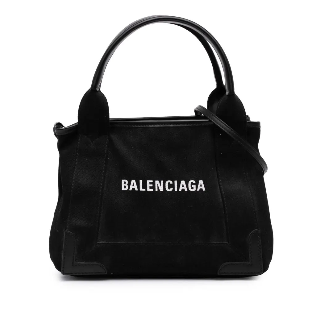 Balenciaga Denim Navy Cabas Satchel XS Black Very good - Front View