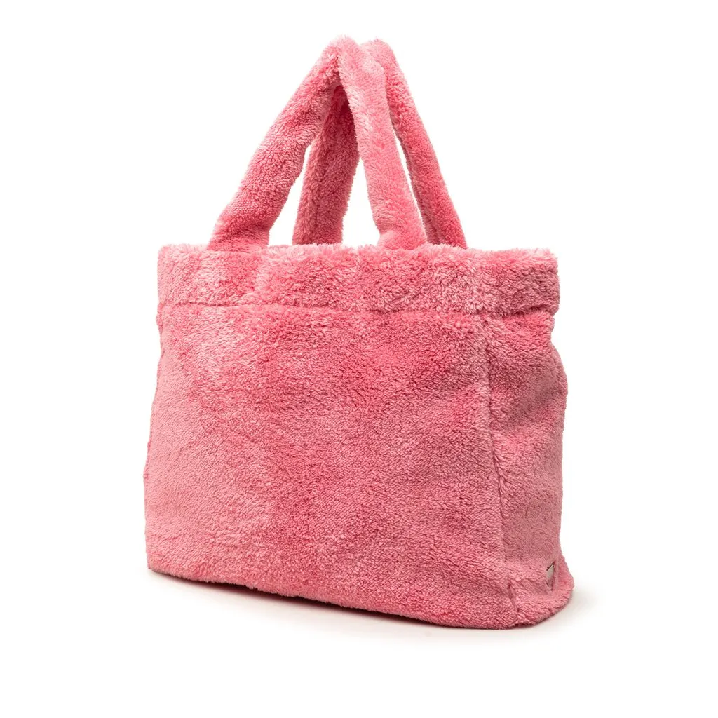 Prada Spugna Terry Cloth Logo Tote Pink Very good - Back View