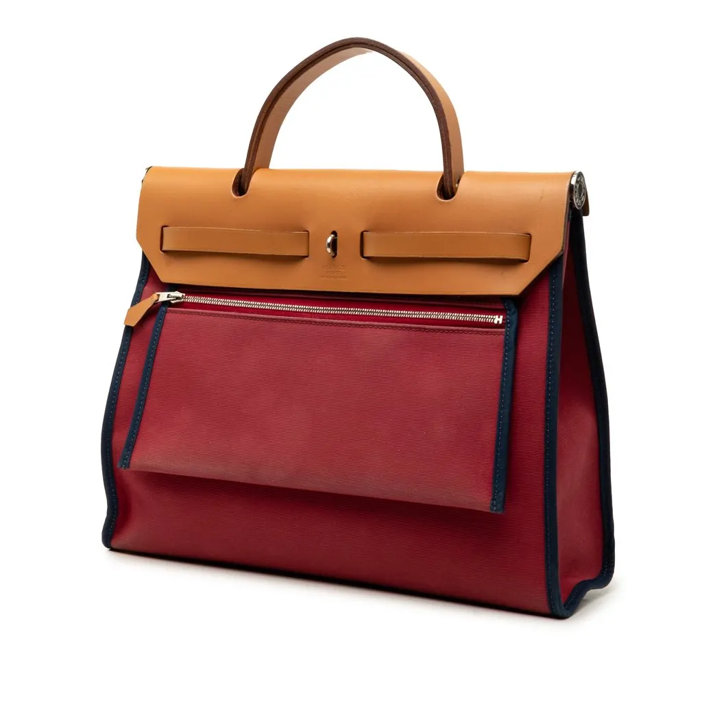 Hermès Toile Herbag Zip 31 Red Very good - Back View