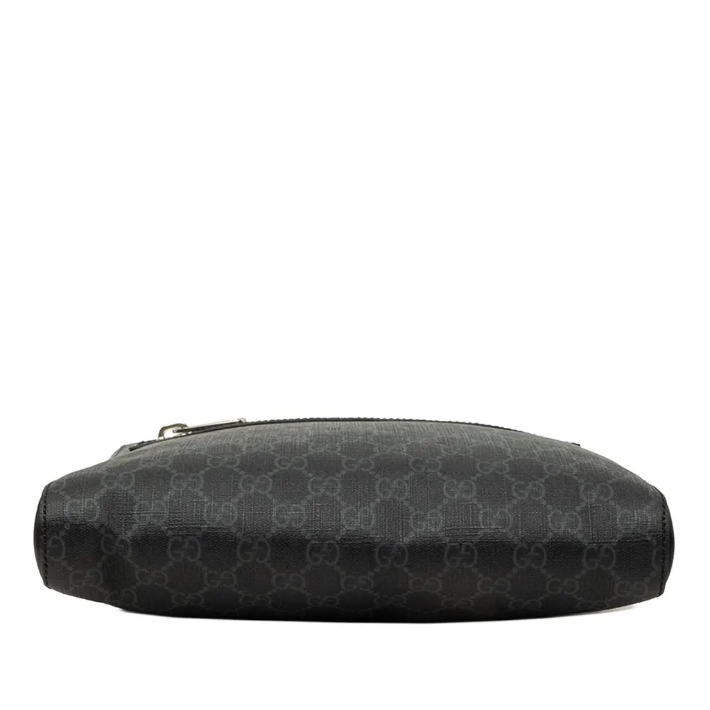 Gucci Medium GG Supreme Web Messenger Bag Black Canvas Good - Inside View