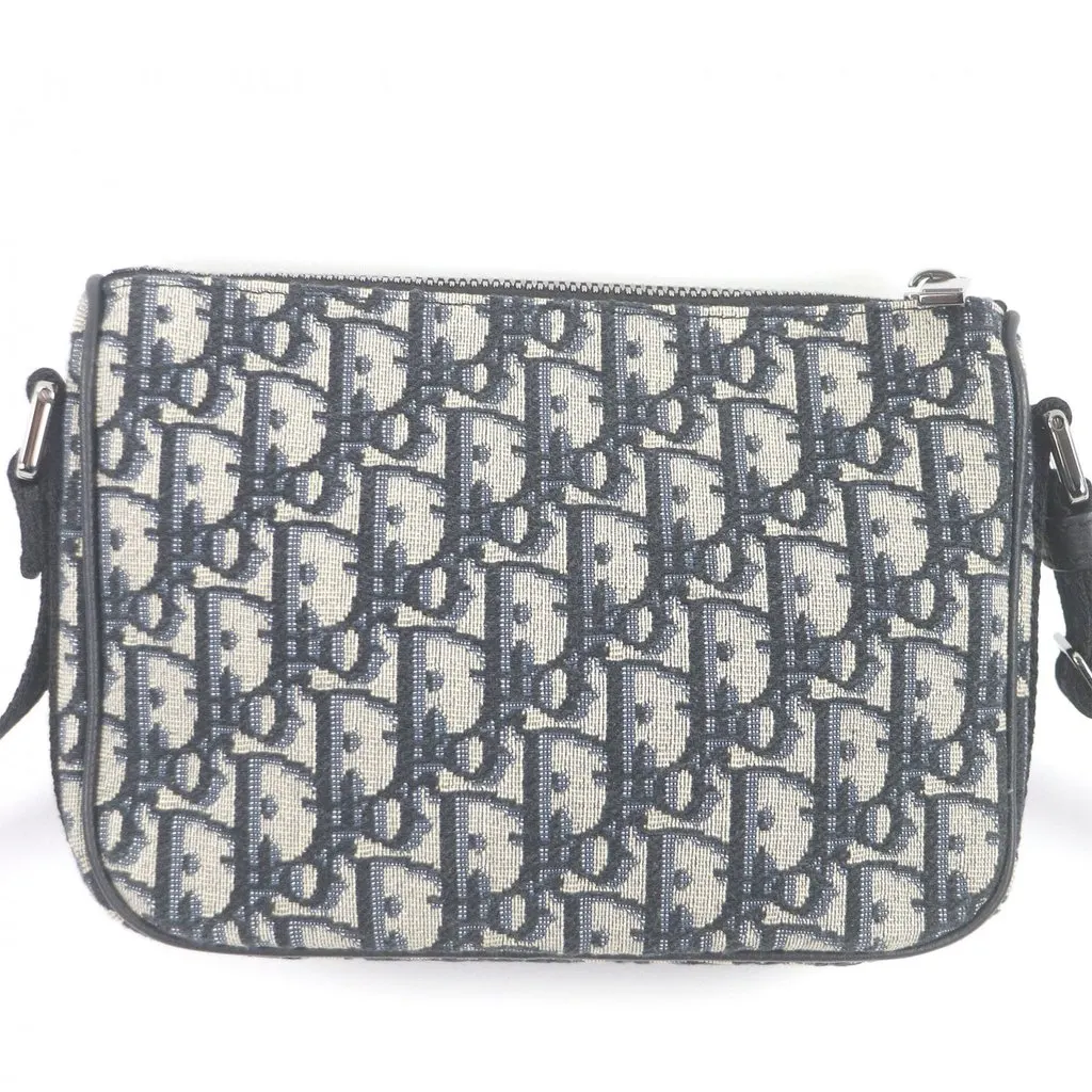 Dior Mini Oblique Canvas and Mesh Dior 8 Messenger Bag Blue Very good - Back View