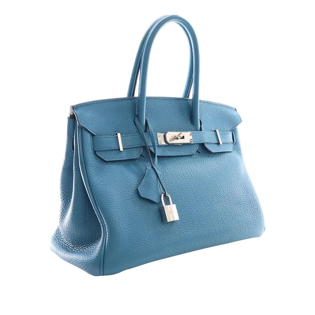 Hermès Togo Birkin Retourne 30 Blue Leather Very good - Back View