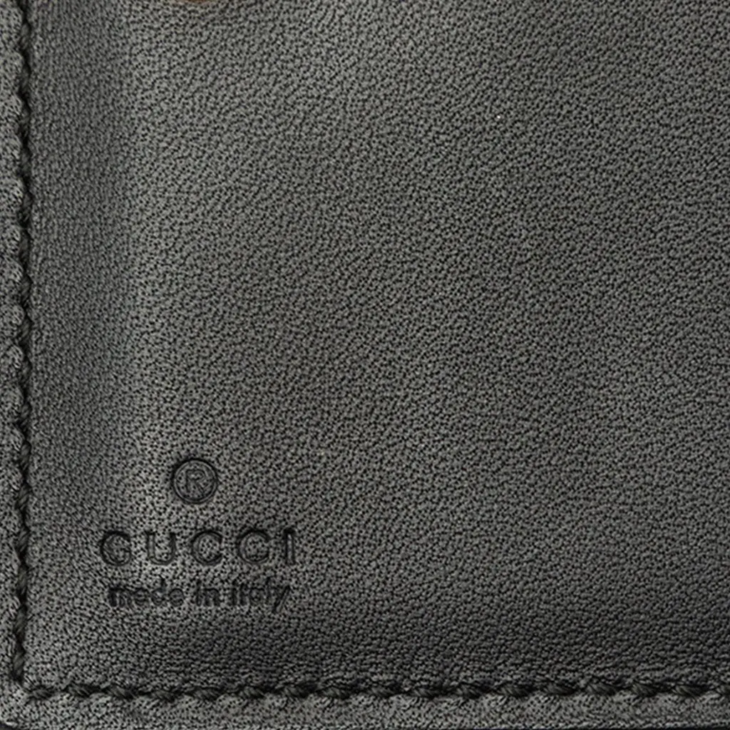 Gucci Calfskin Sylvie Web Compact Wallet Black Leather Good - Box View