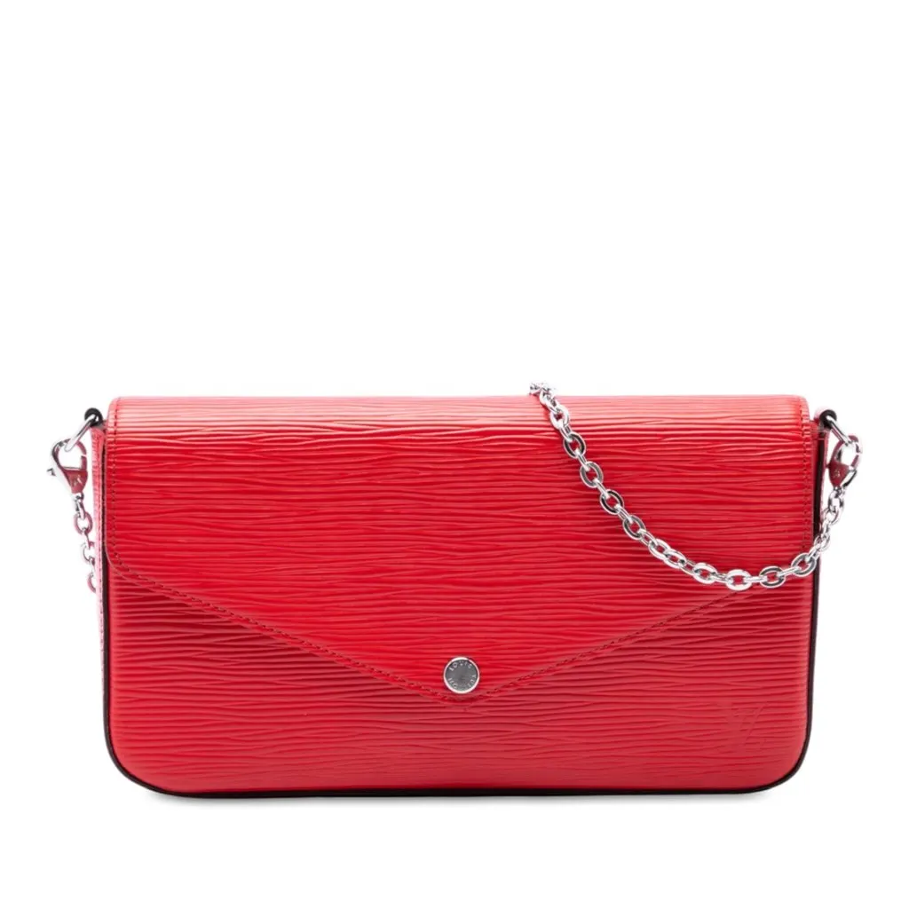 Louis Vuitton Epi Pochette Felicie Red Leather Very good - Front View