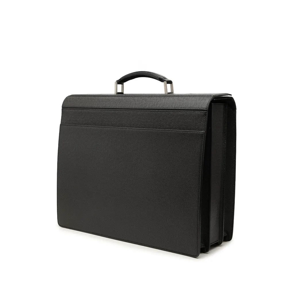 Louis Vuitton Taiga Pilot Briefcase Black Leather Very good - Back View