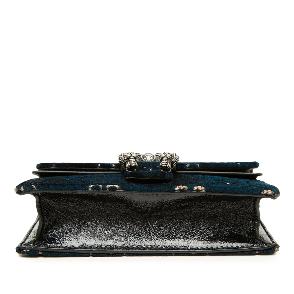 Gucci Mini GG Velvet Dionysus Crossbody Blue Velvet Good - Inside View