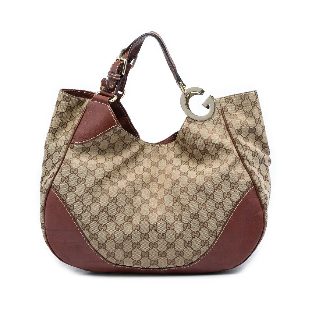 Gucci GG Canvas Charlotte Tote Beige Very good - Front View