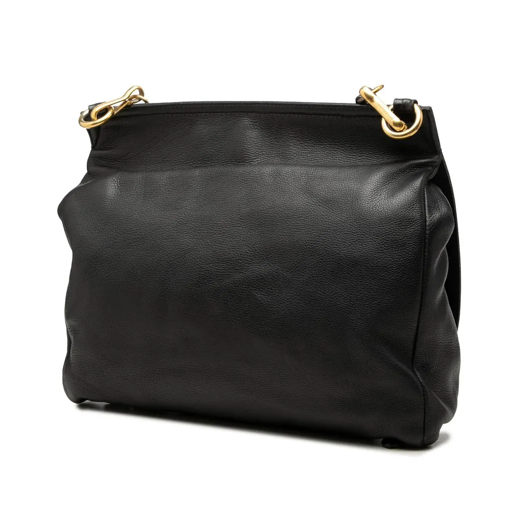 Burberry Medium Leather Bridle Crossbody Black Leather Very good - Back View