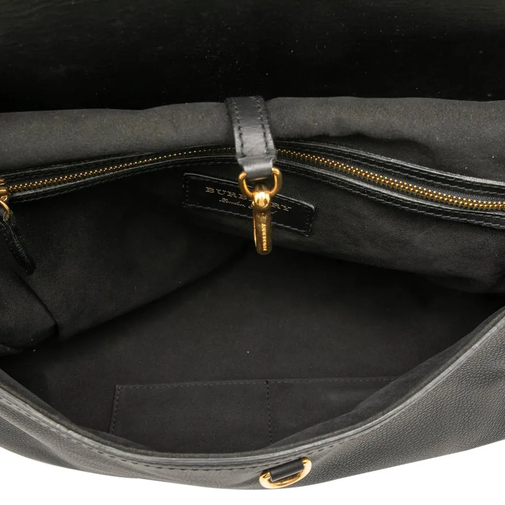 Burberry Medium Leather Bridle Crossbody Black Leather Very good - Model View