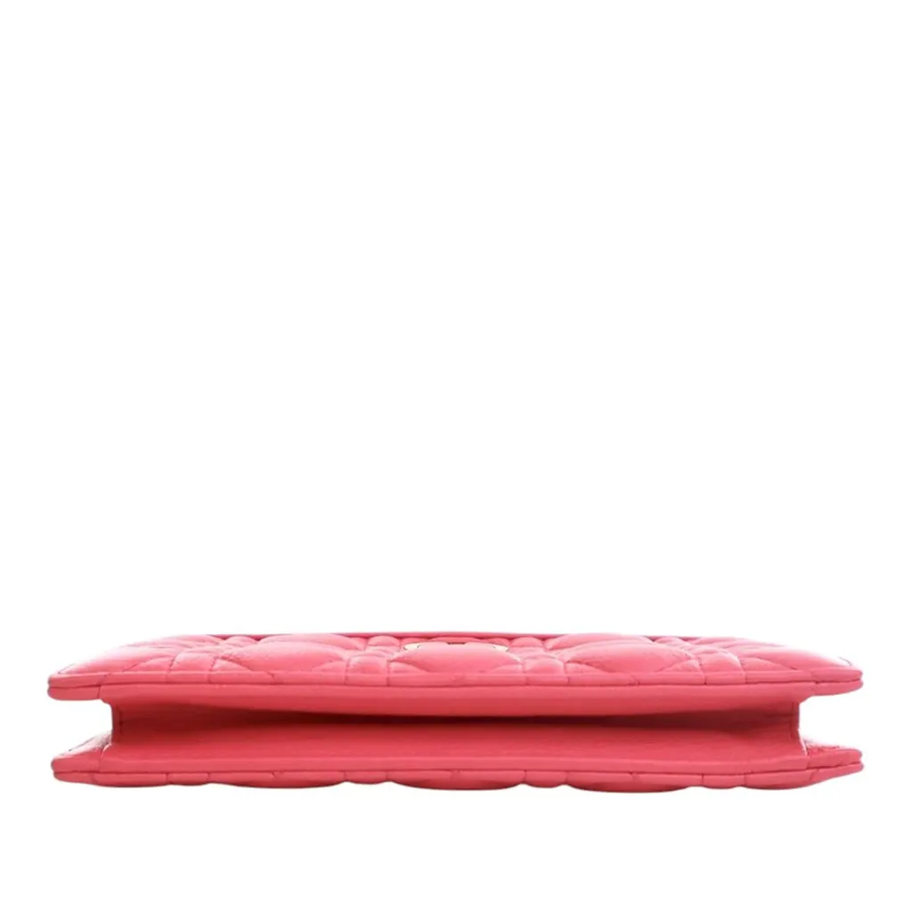 Dior Supple Cannage Calfskin Caro Every Dior Pouch Pink Leather Very good - Box View