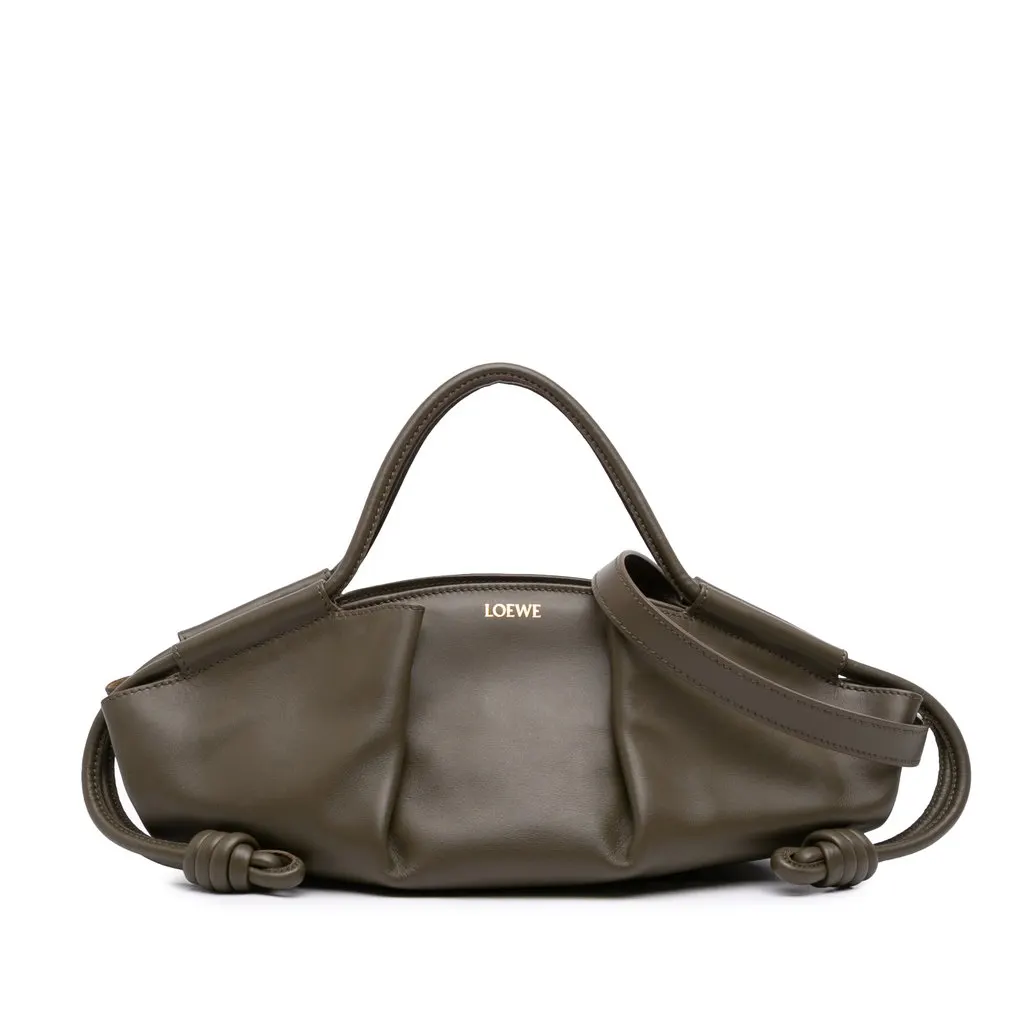 LOEWE Small Nappa Paseo Satchel Brown Leather Very good - Front View