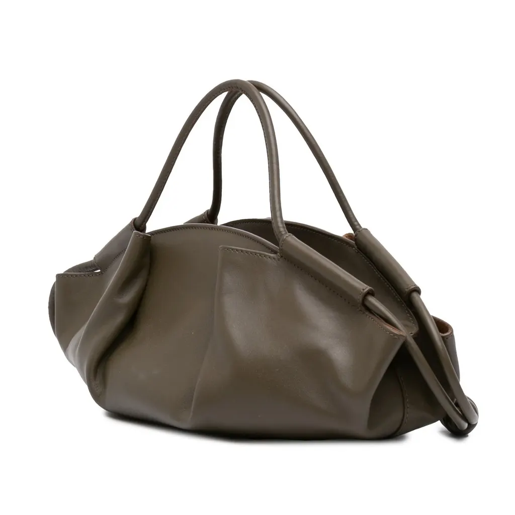 LOEWE Small Nappa Paseo Satchel Brown Leather Very good - Back View
