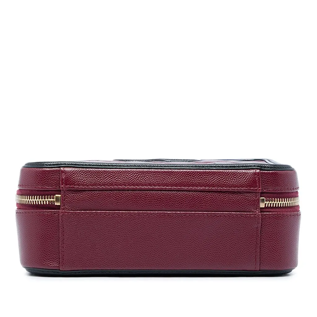 Chanel Medium Bicolor Caviar CC Filigree Vanity Case Red Leather Very good - Inside View
