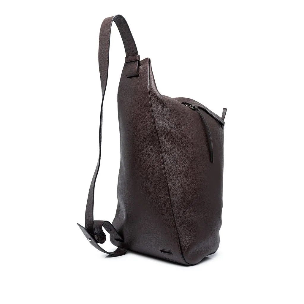 Loewe Leather Anton Sling Bag Brown Leather Good - Back View
