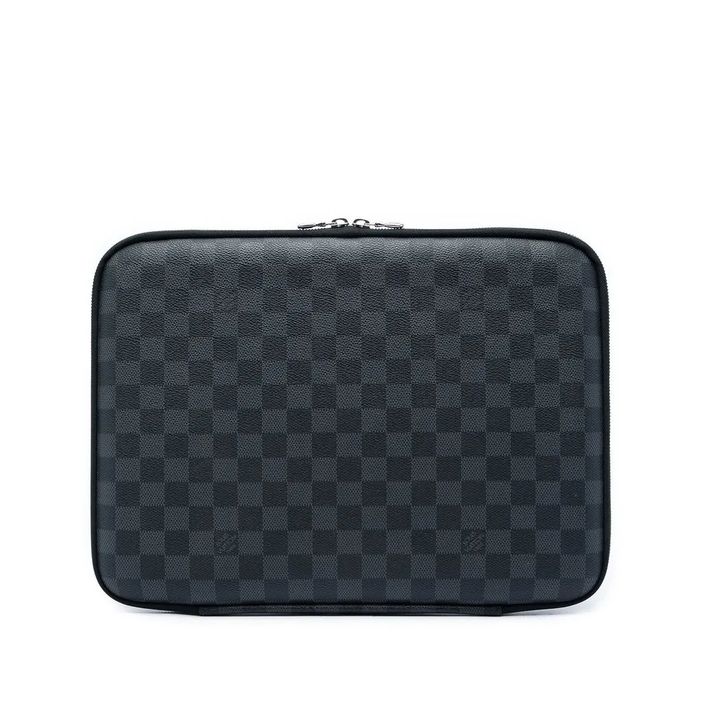 Louis Vuitton Damier Graphite Horizon Laptop Sleeve Black Very good - Front View