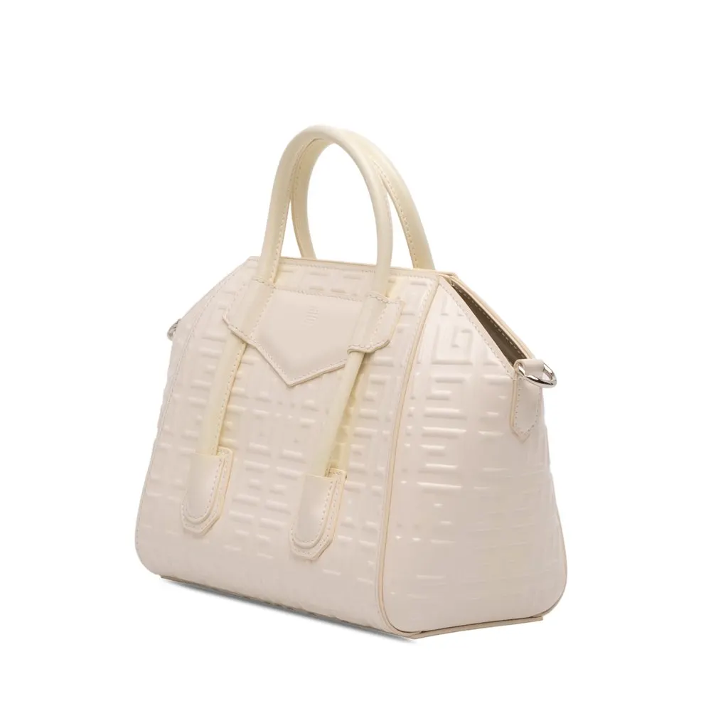 Givenchy Mini Calfskin 4G Antigona Lock Satchel White Leather Very good - Back View