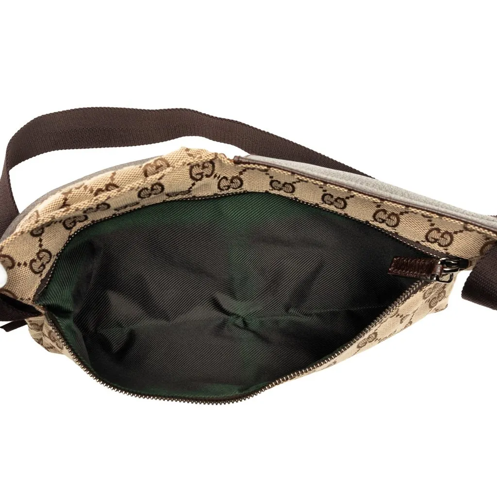 Gucci GG Canvas Double Pocket Belt Bag Beige Very good - Model View