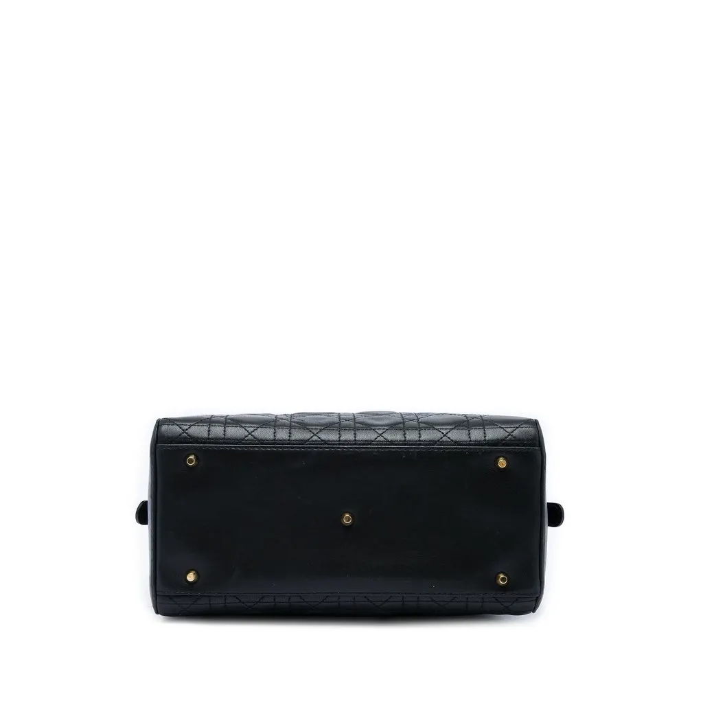 Dior Lambskin Cannage Malice Handbag Black Leather Very good - Inside View