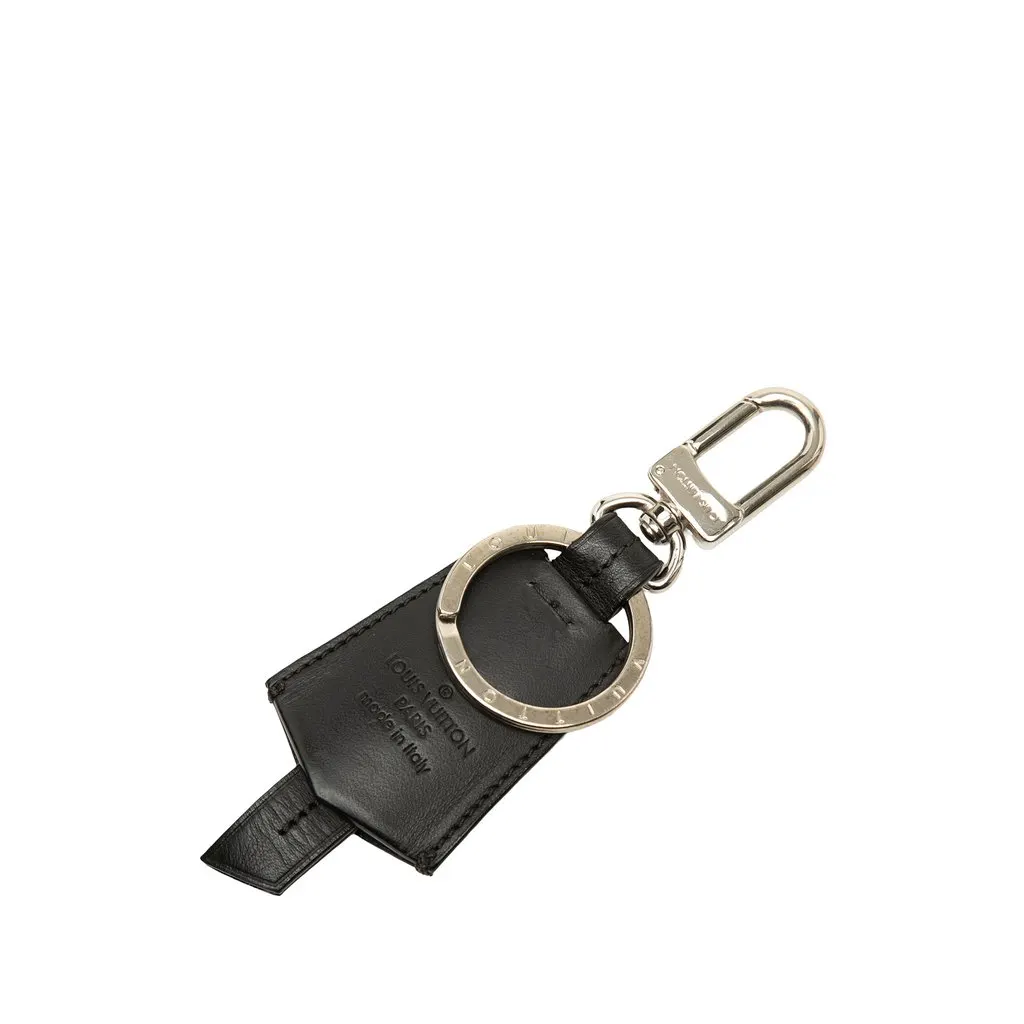 Louis Vuitton Leather Clochette Bag Charm and Key Chain Black Leather Very good - Back View