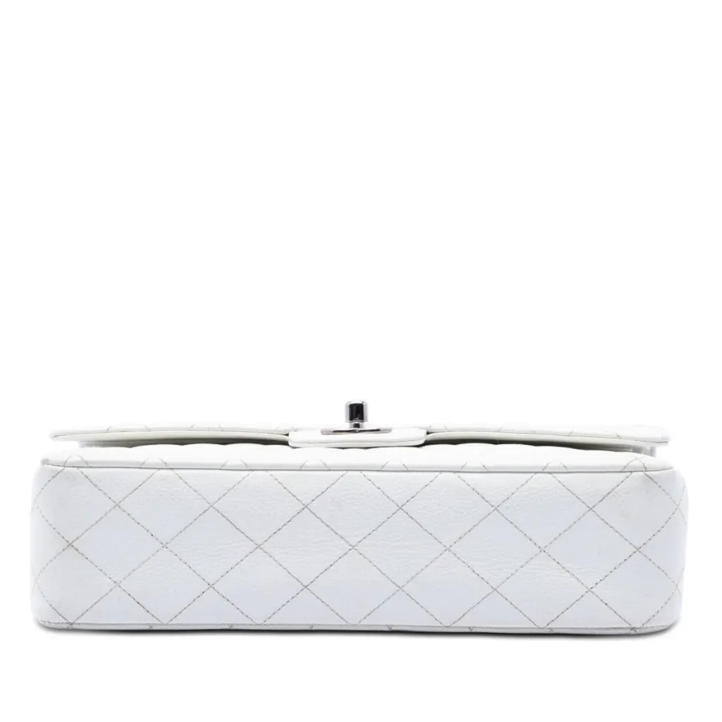 Chanel Medium Classic Caviar Double Flap White Leather Very good - Inside View
