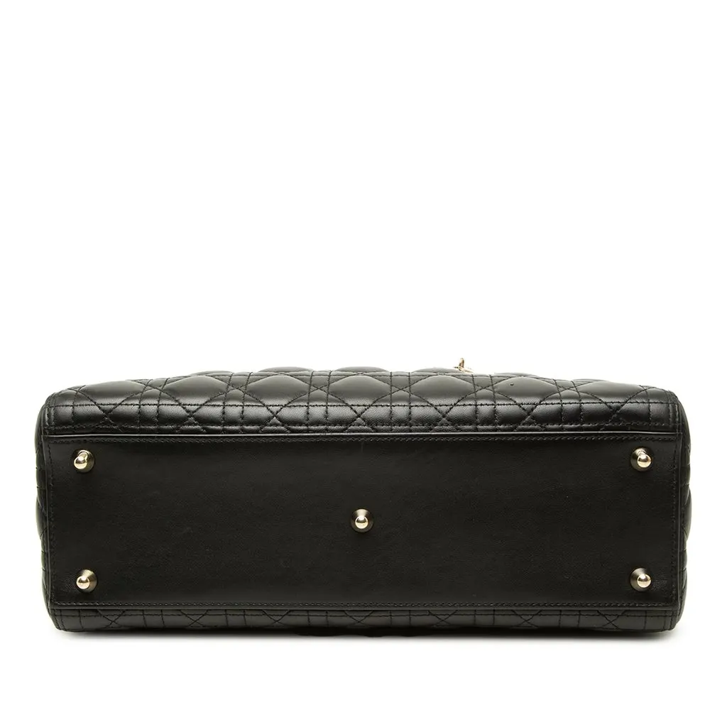 Dior Large Lambskin Cannage Lady Dior Black Leather Very good - Inside View