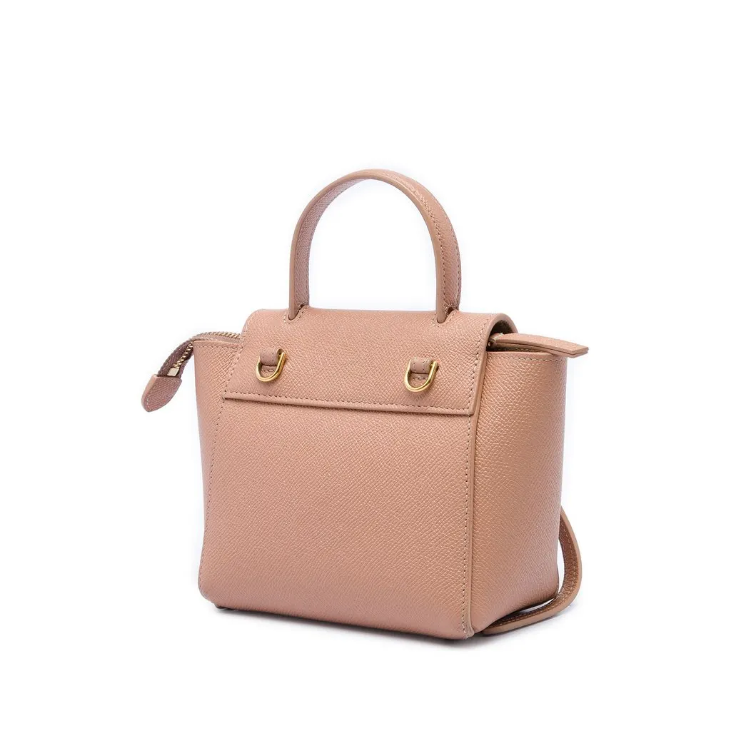 Celine Pico Grained Calfskin Belt Bag Brown Leather Very good - Back View