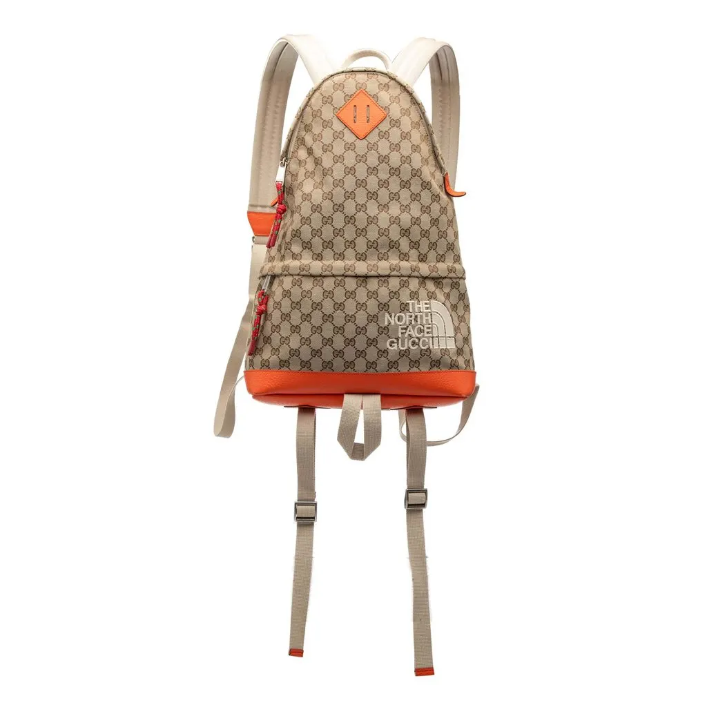 Gucci The North Face Medium GG Canvas Backpack Beige Very good - Front View