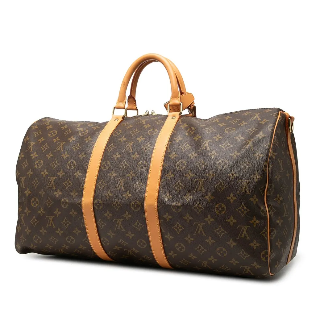 Louis Vuitton Monogram Keepall Bandouliere 55 Brown Very good - Back View