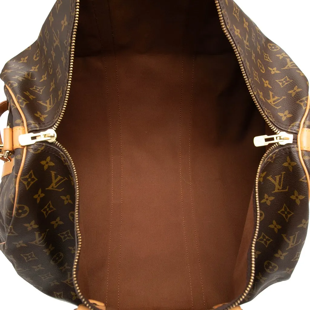 Louis Vuitton Monogram Keepall Bandouliere 55 Brown Very good - Model View