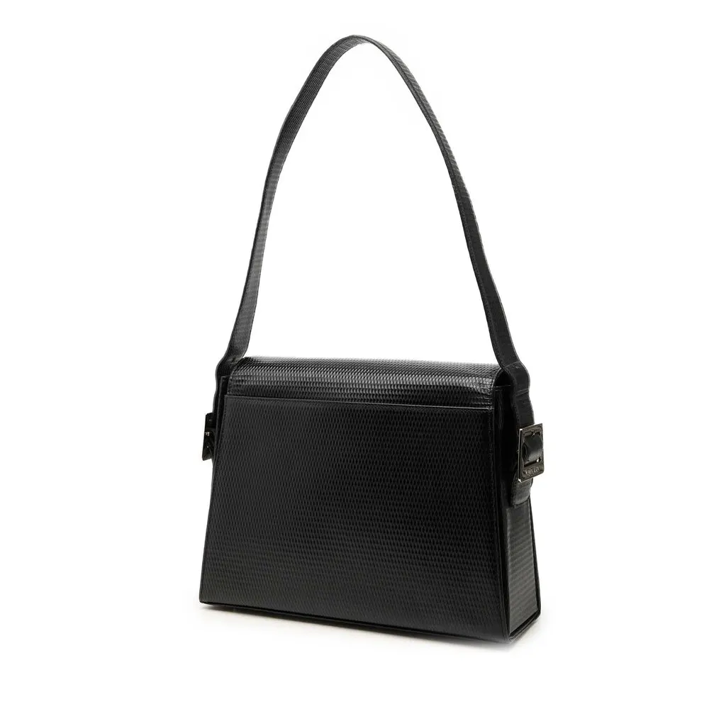 Saint Laurent Leather Shoulder Bag Black Leather Good - Back View